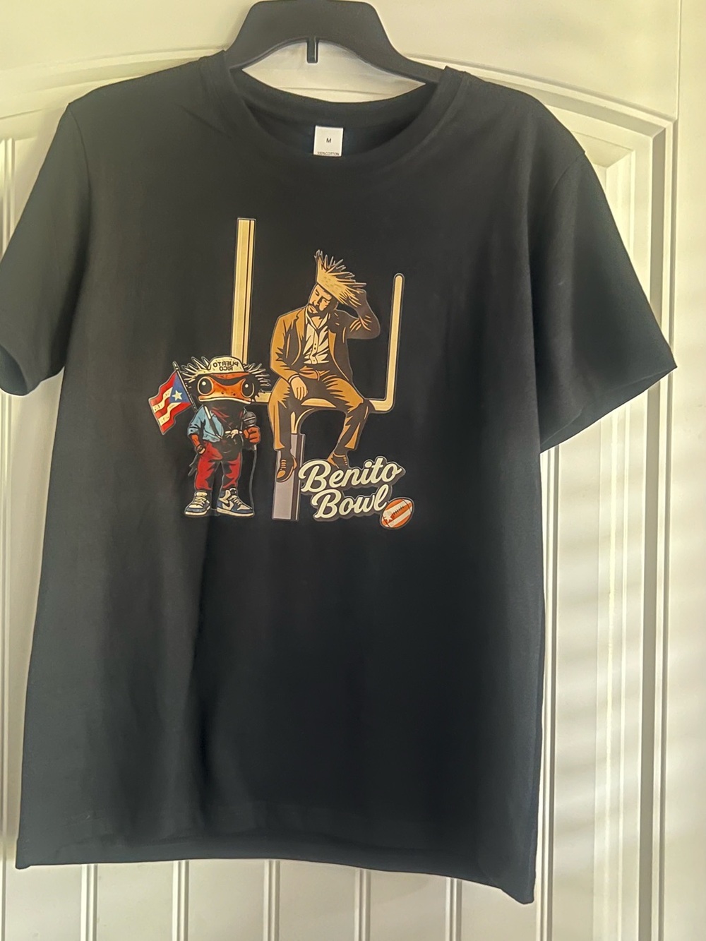 NEW- BAD BUNNY-Benito Bowl Graphic Tee - Black with Tan & Red Artwork